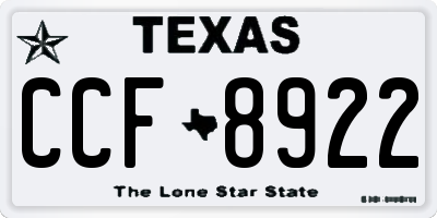 TX license plate CCF8922