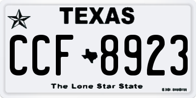 TX license plate CCF8923