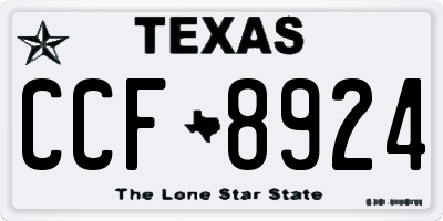 TX license plate CCF8924