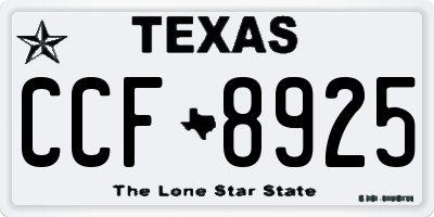 TX license plate CCF8925