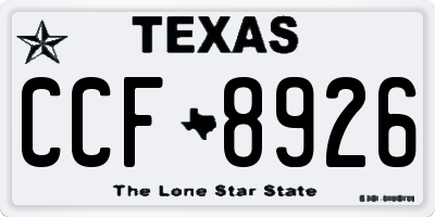 TX license plate CCF8926