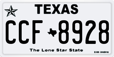 TX license plate CCF8928