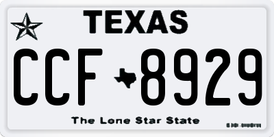 TX license plate CCF8929