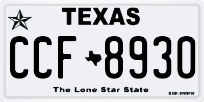 TX license plate CCF8930