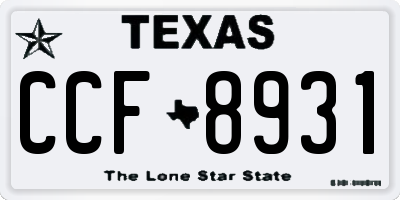 TX license plate CCF8931