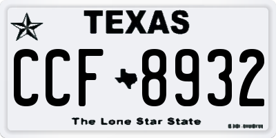 TX license plate CCF8932
