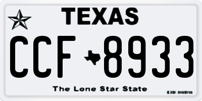 TX license plate CCF8933