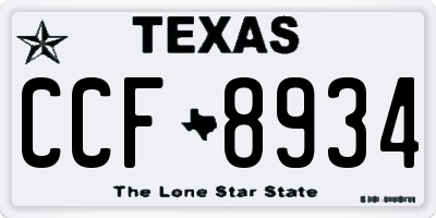 TX license plate CCF8934