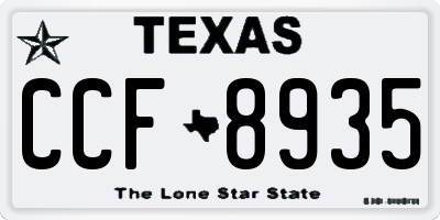 TX license plate CCF8935