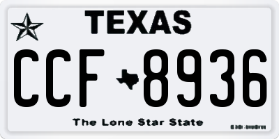 TX license plate CCF8936