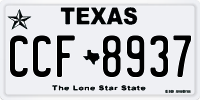 TX license plate CCF8937