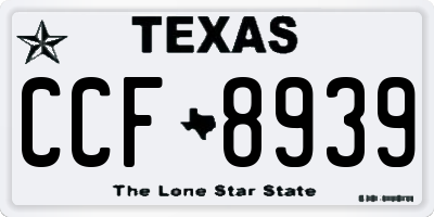 TX license plate CCF8939