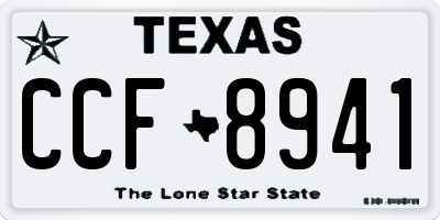 TX license plate CCF8941