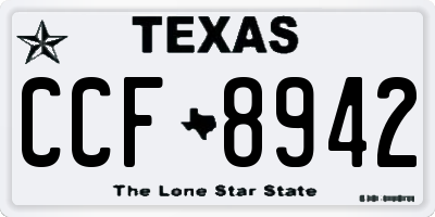 TX license plate CCF8942