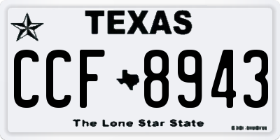 TX license plate CCF8943