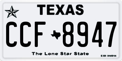 TX license plate CCF8947