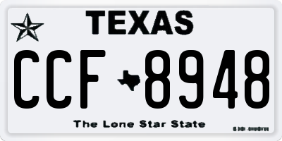 TX license plate CCF8948