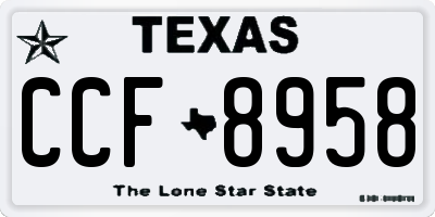 TX license plate CCF8958