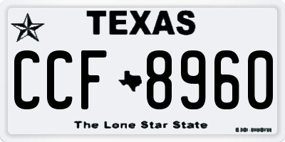 TX license plate CCF8960