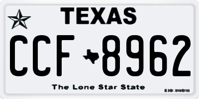 TX license plate CCF8962