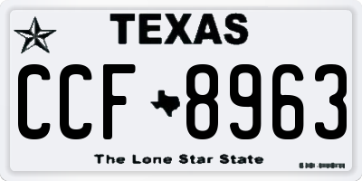 TX license plate CCF8963