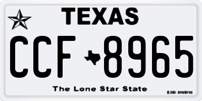 TX license plate CCF8965