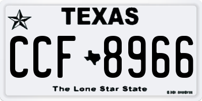 TX license plate CCF8966