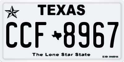 TX license plate CCF8967