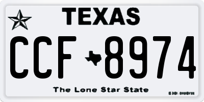 TX license plate CCF8974