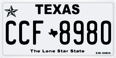 TX license plate CCF8980