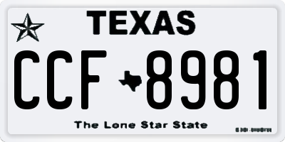 TX license plate CCF8981
