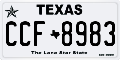 TX license plate CCF8983
