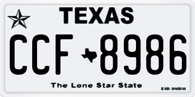 TX license plate CCF8986