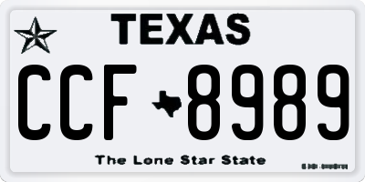 TX license plate CCF8989