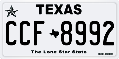 TX license plate CCF8992