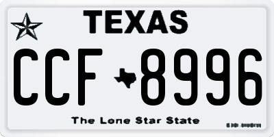 TX license plate CCF8996