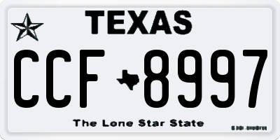 TX license plate CCF8997