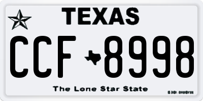 TX license plate CCF8998