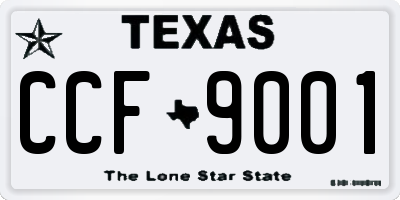 TX license plate CCF9001