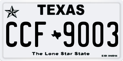 TX license plate CCF9003