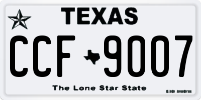 TX license plate CCF9007