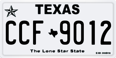 TX license plate CCF9012