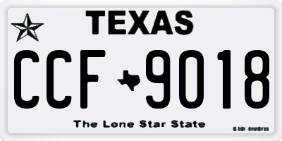 TX license plate CCF9018
