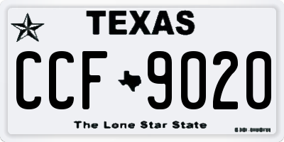 TX license plate CCF9020