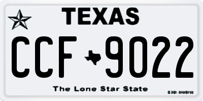 TX license plate CCF9022