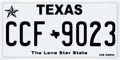 TX license plate CCF9023
