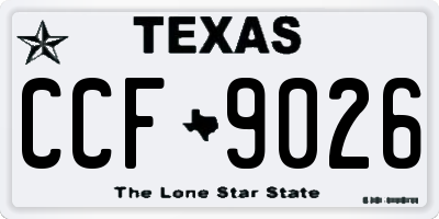 TX license plate CCF9026