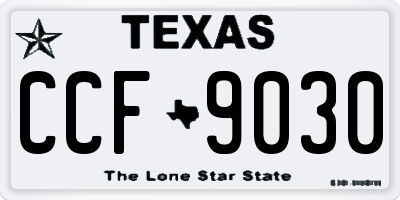 TX license plate CCF9030