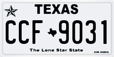 TX license plate CCF9031