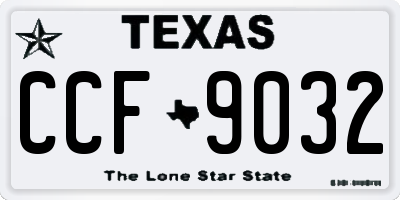 TX license plate CCF9032